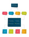 Infographics flowchart. Colored shadows scheme.