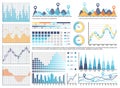 Infographics and Flowcharts, Pie Diagrams Set