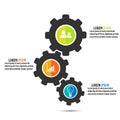 Infographics in the form of gears with three options vector illustration Royalty Free Stock Photo