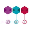 Infographics four hexagons