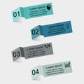 Infographics four steps curved squares Royalty Free Stock Photo