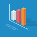 Infographics graph element. Isometric design chart