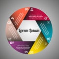 Infographics has five circles with arrows and text Royalty Free Stock Photo