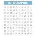 Infographics icons, line symbols, web signs, vector set, isolated illustration Royalty Free Stock Photo