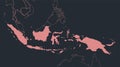 Infographics Indonesia map outline, flat design blank