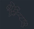 Infographics Laos map outline, flat design, blank Royalty Free Stock Photo