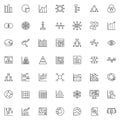 Infographics line icons set