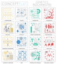 Infographics mini concept Genetics and biochemistry icons for web. Premium quality design web graphics icons elements Royalty Free Stock Photo