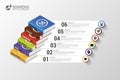 Infographics. Modern design template with books. Vector