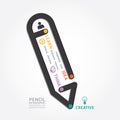 Infographics pencil design diagram line style timeline Royalty Free Stock Photo