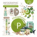 Infographics of phosphorus content in natural organic food products