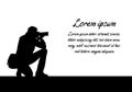 Infographics with realistic silhouette of a male photographer with camera and space for your text. Isolated on white background