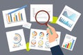 Infographics and Schemes Researching Analysis Royalty Free Stock Photo