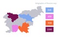 Infographics of Slovenia map, individual states