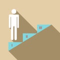 Infographics stair step icon, flat style