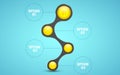 An infographics suite for your business project. A realistic object in the metaball style. Option number. Yellow, glossy balls. Do