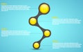 An infographics suite for your business project. A realistic object in the metaball style. Option number. Yellow, glossy balls. Ne