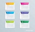 Infographics tab paper index with 6 data template. Vector illustration abstract background. Can be used for workflow layout,