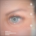 Infographics technology Human eye blurred effect