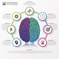 Infographics template with Brain. Modern design. Vector Royalty Free Stock Photo