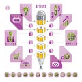 Infographics template, idea with pencil, vector illustration. Royalty Free Stock Photo