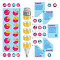 Infographics template, idea with pencil, vector illustration. Royalty Free Stock Photo