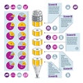 Infographics template, idea with pencil, vector illustration. Royalty Free Stock Photo