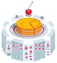 Infographics template, piece of pie idea, vector illustration. Royalty Free Stock Photo
