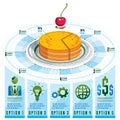 Infographics template, piece of pie idea, vector illustration. Royalty Free Stock Photo