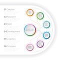 Infographics template with a six structure elements of business Royalty Free Stock Photo