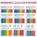 Infographics templates, Colored buttons and columns with space f