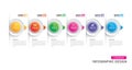 Infographics timeline circle paper with 6 data template. Vector illustration abstract background. Can be used for workflow layout Royalty Free Stock Photo