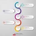 infographics timeline design template vector with 3D paper label, integrated circles. Business concept with options. For content, Royalty Free Stock Photo