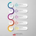 infographics timeline design template vector with 3D paper label, integrated circles. Business concept with options. For content, Royalty Free Stock Photo