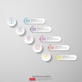 infographics timeline design template vector with 3D paper label, integrated circles. Business concept with options. For content, Royalty Free Stock Photo