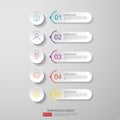 infographics timeline design template vector with 3D paper label, integrated circles. Business concept with options. For content, Royalty Free Stock Photo