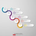 infographics timeline design template vector with 3D paper label, integrated circles. Business concept with options. For content, Royalty Free Stock Photo