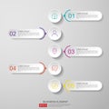 infographics timeline design template vector with 3D paper label, integrated circles. Business concept with options. For content, Royalty Free Stock Photo