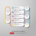 infographics timeline element with 3D paper label, integrated circles. Business concept with options for content, diagram, flowcha