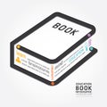 Infographics vector book design diagram line style timeline Royalty Free Stock Photo