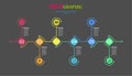 Infographics. Vector template of six stages. For web page design, charts, graphs, business plan and Finance, reporting and visual