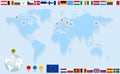 Infographics with World map and flags Royalty Free Stock Photo