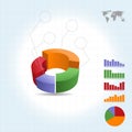 3D Pie Graph for infography Vector