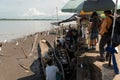 Informal freshly caught fish market on the banks of the Magdalena River. Colombia. Royalty Free Stock Photo