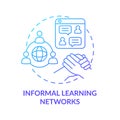 Informal learning networks blue gradient concept icon