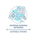 Informal learning networks turquoise concept icon