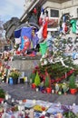 Informal memorial to victims of terrorism on Place de la Republique in Paris