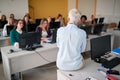An informatics lecture at the university computer classroom