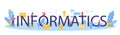 Informatics typographic header. Student write software and create