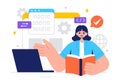Informatics Vector Illustration featuring Logistics and Supply Chain Management Software Solutions with Coding and Digital